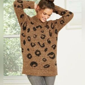 Universal Thread Animal Print Chunky Sweater